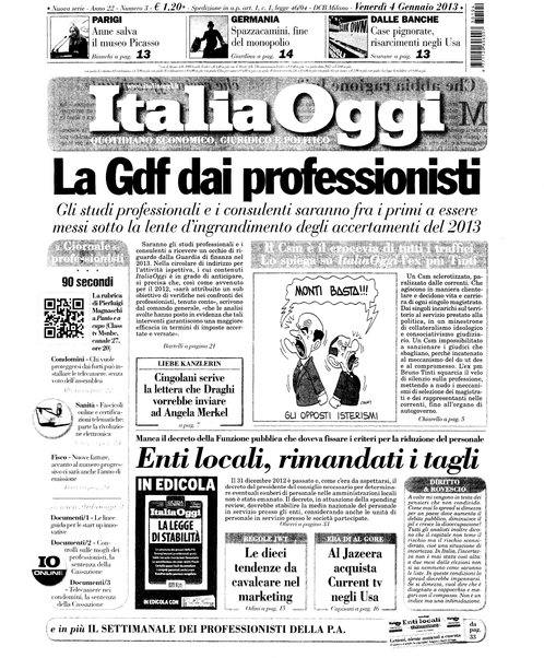 Italia oggi : quotidiano di economia finanza e politica